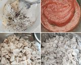 Une image de l'étape 1 de Manti (pâtes farcies à la viande façon turc).