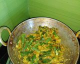 A picture of step 5 of Bharva bhindi.