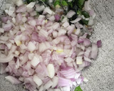 A picture of step 3 of Maharashtra style kanda poha.