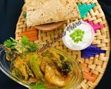A picture of step 4 of Chatpati alou baigan ki bhujiya (Potatoes & brinjal).