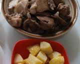 Foto langkah ke 1 dari resep Opor pedas Cepu (opor pedas ayam,kentang,ati ampela).