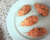 A picture of step 5 of Cocktail Veg Sheekh kebabs.