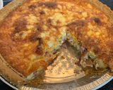 A picture of step 4 of Bacon /Ham/Cream Cheese Quiche.