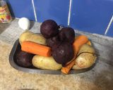 Foto del paso 1 de la receta: Budín de vegetales con base de remolacha
