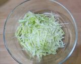 A picture of step 1 of Apple Walnut Coleslaw.