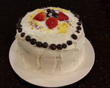 A picture of step 25 of Vanilla Layer Cake with Lemon Cream Filling and Lemon Whipped Cream Frosting.