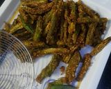 A picture of step 3 of Kurkuri Bhindi 😍.