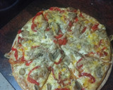 Foto del paso 3 de la receta: Pizza de atún, champiñones y pimiento morrón