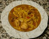 Foto del paso 5 de la receta Fideos gordos con pollo, higaditos y espárragos verdes