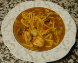 Foto del paso 5 de la receta: Fideos gordos con pollo, higaditos y espárragos verdes