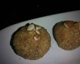 A picture of step 5 of coconut and besan laddoo.