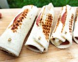 Foto langkah ke 5 dari resep [Menu Sarapan] Sandwich Gulung Smoked Beef Telur Keju Mayonaise.