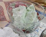A picture of step 5 of 3 flavoured ice-cream.