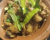 A picture of step 8 of Mughlai badami chicken masala boti.