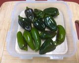 A picture of step 1 of Lee's Air Fryer Roasted Pablano and Jalepeno Peppers.