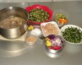A picture of step 2 of Tuwon Shinkafa with Okro Soup.