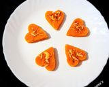 A picture of step 6 of Rava Kesari Hearts.