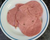 A picture of step 1 of Chicken salami starter.