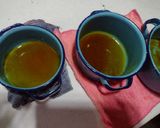 A picture of step 1 of Flan (Baked Custard) in a Water Bath.