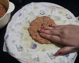 A picture of step 3 of Bhajani thalipith (type of indian bread).