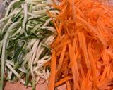 A picture of step 4 of Beef and vegetable Korean rice bowl aka bibimbap.