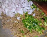 A picture of step 2 of Qeema samosa.