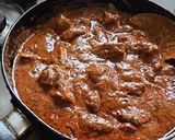 A picture of step 8 of Chettinad masala mutton curry.