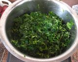 A picture of step 1 of Makai ki roti & Sarson Ka Saag.