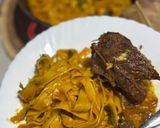 صورة لخطوة 1 من وصفة معكرونة بالصلصة Tagliatelle مع لحم مشوي بالفرن