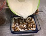 A picture of step 8 of Vanilla bean ice cream with ginger biscuits, caramel and chocolate.