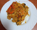 Foto del paso 5 de la receta: Paella de bacalao, calamares, mejillones y langostinos