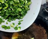 A picture of step 1 of Spring Onion Besan Sabzi.