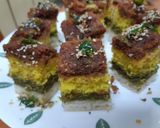A picture of step 10 of Rainbow Dhokla.