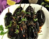 A picture of step 5 of Stuffed Podi Eggplant.