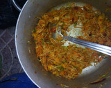 A picture of step 3 of Danbun couscous with plaintain sauce And cabbage.