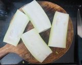 A picture of step 1 of Jeera Lauki.