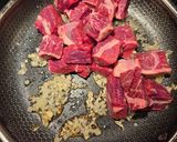 A picture of step 1 of Beef Steak in Peanut Sauce.