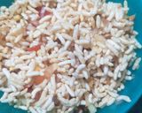 A picture of step 3 of Bhelpuri (instant without tarmarid chutney and green chutney).