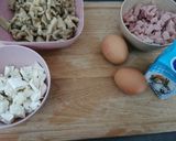 Une image de l'étape 2 de Quiche aux pleurotes, jambon, chèvre.