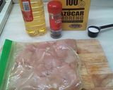 A picture of step 1 of Chicken Satay Skewers with Peanut Sauce.