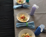 Foto del paso 7 de la receta: Pasta con salsa de anacardos y cebolla tierna, y almejas al ajillo. Vegetariana 🌱 o no
