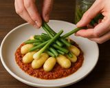 Foto del passaggio 5 della ricetta Gnocchi Pesto Fagiolini Gourmet