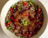 Hình bước làm 2 của món Mắm cá lóc chưng thịt