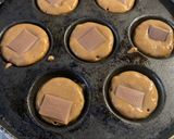 A picture of step 4 of Choco lava cake in appe pan.