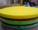 Foto langkah ke 5 dari resep Rainbow Birthday Cake.