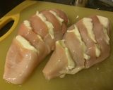 A picture of step 1 of Hasselback Chicken.