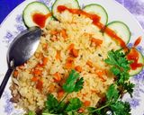 Hình bước làm 3 của món Cơm chiên trứng thịt bò
