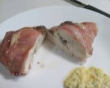 A picture of step 6 of Feta Stuffed Prosciutto wrapped Chicken Breasts.