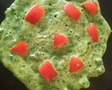 A picture of step 3 of Spinch tomato chila.