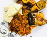 A picture of step 2 of Homemade yam/boli with sauce.